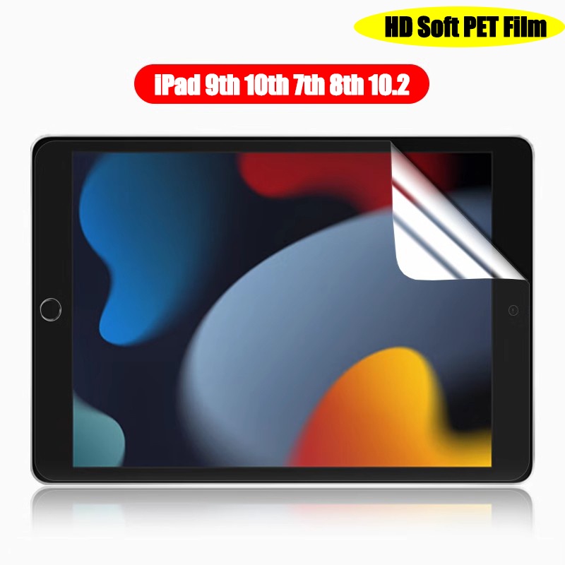 ฟิล์มกันรอยหน้าจอแท็บเล็ต HD PET แบบนิ่ม กันรอยขีดข่วน สําหรับ iPad 9th Gen 10th 7th 8th 10.2 Pro 12.9 11 10.5 Mini 6 Air 5 4 3 2 1 9.7 5th 6th