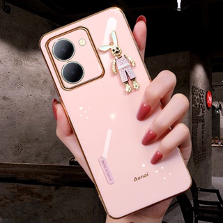 พร้อมส่ง เคสโทรศัพท์มือถือนิ่ม ปิดด้านหลัง ลายกระต่ายน่ารัก 3D สําหรับ VIVO Y36 Y02A V27 X90 Pro iQOO Z7 Z7x 4G 5G Y36 VIVOV27