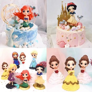 ท็อปเปอร์ รูปโมเดลเจ้าหญิงการ์ตูน สำหรับแต่งเค้ก ตุ๊กตาฟิกเกอร์ Disney Princess Ariel Elsa Anna Belle 15 เซนติเมตรของเล่นสําหรับเด็ก SA3573