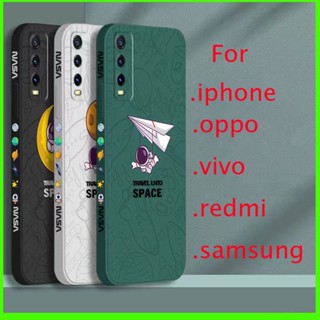 เคส vivo y50 เคส vivo y30 เคสโทรศัพท์มือถือ ซิลิโคน พิมพ์ลายนักบินอวกาศ มีลายด้านข้าง สําหรับ vivo y30 y50