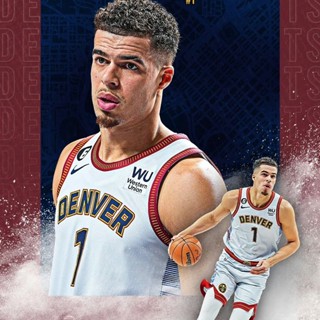 เสื้อกีฬาแขนสั้น ลายทีมชาติฟุตบอล Denver Nuggets 22-23 No.1 Michael Porter Jr. เสื้อกีฬาบาสเก็ตบอล แขนกุด สําหรับผู้ชาย