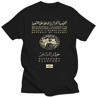 เสื้อยืด พิมพ์ลายหนังสือเดินทาง Algerianpassport สไตล์โมร็อกโก แอฟริกา แพทริโอติก สําหรับผู้ชาย ไซซ์ 4XL 5XL 6XL