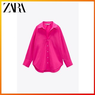 Zara เสื้อเชิ้ตแขนยาว แฟชั่นฤดูใบไม้ผลิ สําหรับผู้หญิง