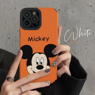 พร้อมส่ง เคสโทรศัพท์มือถือแบบนิ่ม กันกระแทก ลายมิกกี้เมาส์ สีส้ม สําหรับ iPhone 14 13 11 12 xr xsmax 7 8P xs