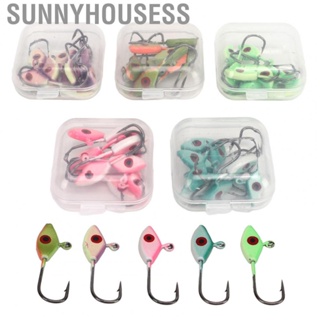 Sunnyhousess Fishing Hook  Sensitive 50PCS Vibrant Colors High Sharpness Portable Realistic Shape Carbon Steel Ice Fishing Jig Hook  for Lake