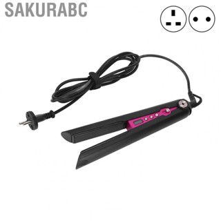 Sakurabc 2 in 1 Hair Flat Iron  Hair Straightener Curler LCD Display 110‑240V Comfortable Grip  for Charming Hairstyle