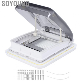 Soyoung RV Roof Top Window Vent 402mm Length 402mm Width with Insect Proof Net Sunshade for RV Caravan Motorhome Aluminum Alloy Frame