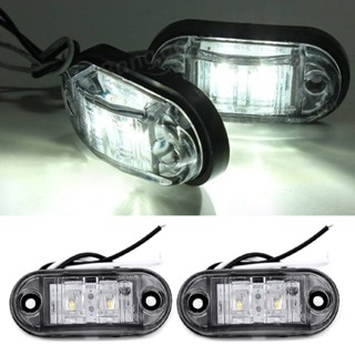 ⚡READYSTOCK⚡Car 12V Waterproof 0.5W Durable Plastic LED super 2pcs White Side Marker Lights