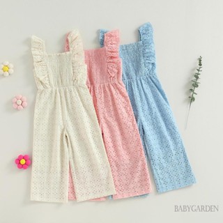 Babygarden- ชุดจั๊มสูท แขนแต่งระบาย ลายดอกไม้ สไตล์เจ้าหญิง แฟชั่นฤดูร้อน สําหรับเด็กผู้หญิง อายุ 3-7 ปี