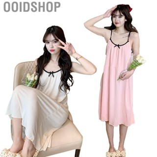 Ooidshop Slip Long   Breathable Sleeveless Nightdress Loose Style Polyester Cotton Spaghetti Strap  for Holiday Leisure