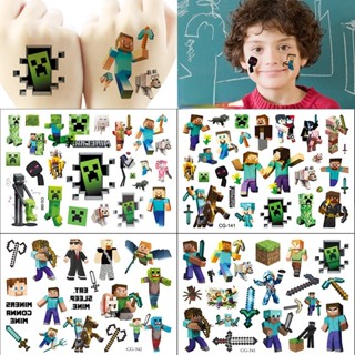 สติกเกอร์รอยสัก ลาย My World Game Time แบบใช้แล้วทิ้ง ขนาด 10.5x15.5 นิ้ว สําหรับตกแต่งงานปาร์ตี้วันเกิดเด็ก จํานวน 1 ชิ้น