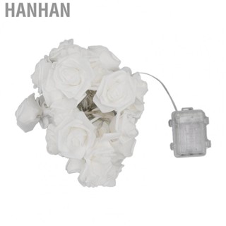 Hanhan Rose Flower String Light  Operated White Rose String Lamp For Bedroom