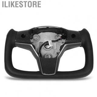 Ilikestore Steering Wheels for Yoke Steering Wheel Sporty Racing Type Heating Carbon Fiber Leather Replacement for Tesla Model 3