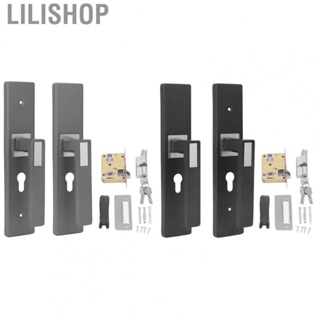 Lilishop Indoor Lock Set  Firmly Fitting Curved Angle 3 Keys Door Handle Lock Aluminum Alloy Prevent Oxidant  for Bedroom Use