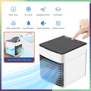 แบบพกพา Air Cooler Home Multifunctional Mini Aircon 3 In 1 Humidifier Cooling พัดลมไฟฟ้า Office Desktop Kipas Aircond