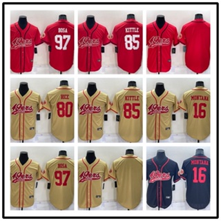 เสื้อกีฬาเบสบอล ปักลาย Mlb 49 คน 85Kittle80Rice97BOSA