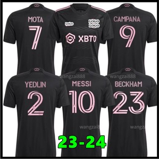 เสื้อกีฬาแขนสั้น ลายทีมชาติฟุตบอล MESSI 2023-24 INTER MIAMI CF Away ชุดเหย้า