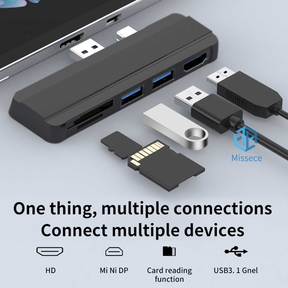 ฮับ USB 3.0 TF 4K HDMI สําหรับ Surface Pro 6 Pro 5 Pro 4