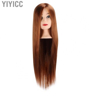 Yiyicc Hairdressing Mannequin Head  Hair Styling Manikin Long Light Brown Hair  for Hair Salon