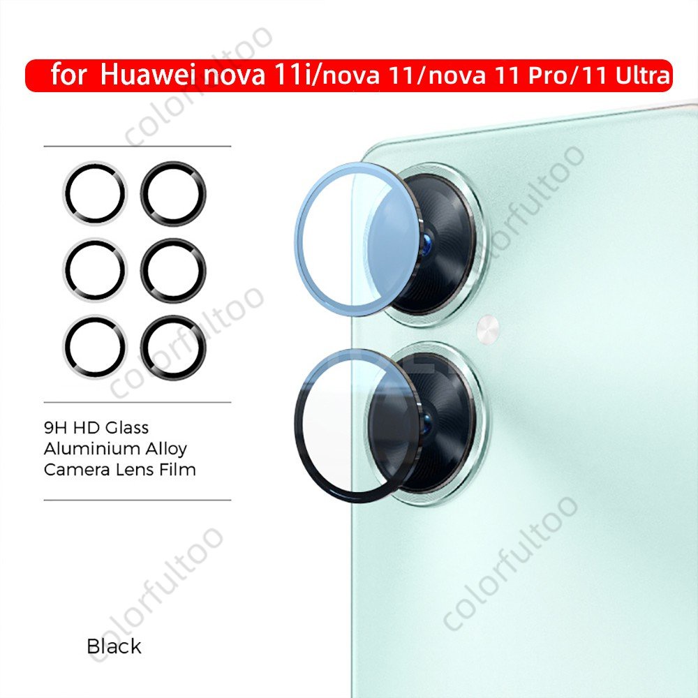 ฟิล์มกระจกนิรภัยกันรอยหน้าจอ เลนส์กล้อง ด้านหลัง อะลูมิเนียมอัลลอย HD 9H สําหรับ Huawei Nova 11i 11 Pro Ultra Nova11 Nova11Pro Nova11Ultra 5G