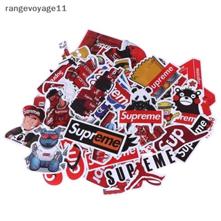 [Rangevoyage] สติกเกอร์ PVC ลายกราฟฟิติ Supreme สําหรับติดตกแต่งแล็ปท็อป สเก็ตบอร์ด กีตาร์ 50 ชิ้น