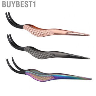 Buybest1 Lash Tweezer  Curved Jaw Good Resilience Stainless Steel Comfortable Grip Save Effort Eyelash Extensions for Makeup Shop