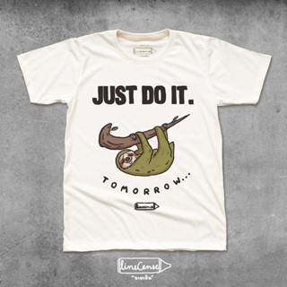 [S-5XL]"Sloth, Just do it Tomorrow " t-shirt เสื้อยืดลายสล๊อท