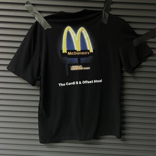 สินค้าพร้อมส่ง ! เสื้อยืดแขนสั้น พิมพ์ลาย McDonalds Cardi.B ทรงหลวม สําหรับผู้ชาย และผู้หญิง