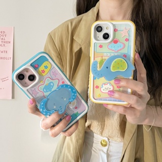 เคสโทรศัพท์มือถือ ลายการ์ตูนช้าง พร้อมขาตั้ง สําหรับ iPhone 14promax 11 12 12Pro 12promax 13 13Pro 13promax 14 14Pro 13promax