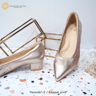 พร้อมส่ง ทรงใหญ่ลด 1 ไซส์ เปลี่ยนไซส์ได้ ไม่รับคืน Zenachoo รุ่น Vanessa1.5 สูง 1 นิ้วครึ่ง รองเท้าหนังแกะแท้หัวแหลม ...
