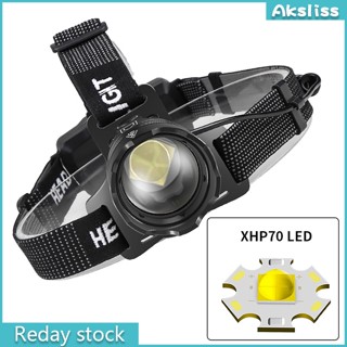 Aks ไฟหน้า Led Xhp70 Type-c ชาร์จ Usb สําหรับตกปลา ตั้งแคมป์ กลางแจ้ง