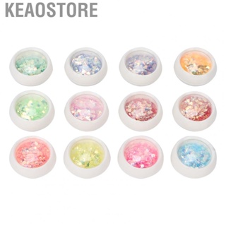 Keaostore Nail Art Flakes  12 Colors Glitter Sequins Accessories for Salon Use Women Home