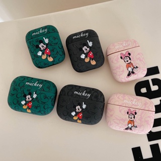 เคสหูฟัง TPU แบบนิ่ม ลายมิกกี้ มินนี่ เรืองแสงในที่มืด สีเขียว สีชมพู สําหรับ AirPods 1 2 3 Pro2