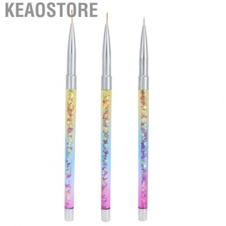 Keaostore Nail Art Liner Brush  Durable Manicure Nylon Hair 3pcs for Household