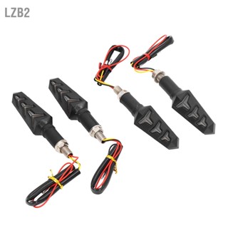 LZB2 4PCS รถจักรยานยนต์รูปตัว Y ไฟเลี้ยวแบบไหล LED ไฟคู่สี IP66 กันน้ำ Universal Modification