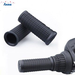 【Anna】Handlebar Twist Grip Bar 1 Pair 22.2x75mm Bicycle Components Black Resin
