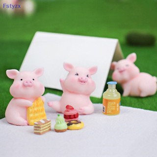 Fstyzx ตุ๊กตาเรซิ่น รูปกอดหมูน่ารัก สําหรับตกแต่งบ้าน Diy 1 ชิ้น