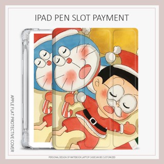  Nobita ใหม่ เคสแท็บเล็ต ผ้าไหม ฝาพับแม่เหล็ก ลายแมว พร้อมช่องใส่ปากกา สําหรับ ipad air4 2021 10.2 37 ซม. air5 mini6 2019air3 air1 2 2020pro mini4 GEN10 gen9 gen8