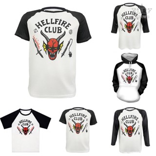 ใหม่ เสื้อยืดแขนกุด หมวกคอสเพลย์ Hellfire Club สําหรับปาร์ตี้ฮาโลวีน 2022