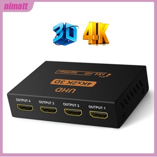 Ni อะแดปเตอร์สวิตช์แยก Hdmi 4k 1x4 Full Hd 1080p เข้าได้กับ 1 ออก 4 สําหรับวิดีโอ