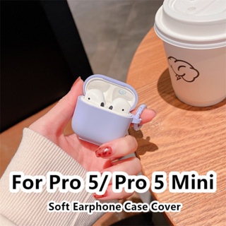 【จัดส่งรวดเร็ว】เคสหูฟัง แบบนิ่ม สีพื้น สําหรับ Pro 5 Pro 5 Mini