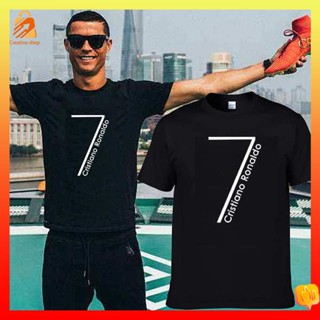 เสื้อแมนยู เสื้อฟุตบอลย้อนยุค เสื้อยืดคอตตอนแขนสั้นของ Cristiano Ronaldo ตัวใหม่ เสื้อชั้นในฟุตบอลคอกลมหมายเลข 7 ของแชมเปี้ยนส์ลีก