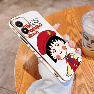 เคสโทรศัพท์มือถือนิ่ม ขอบสี่เหลี่ยม พิมพ์ลายเชอร์รี่ มีทบอล หรูหรา สําหรับ Vivo Y02S Y16 Y22 Y22S Y35 Y55 Y75 Y75 5G