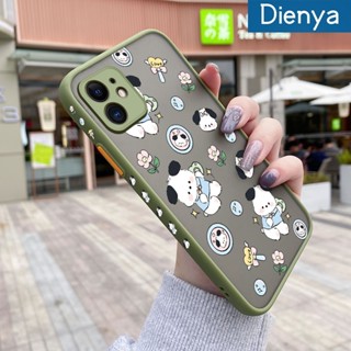 สําหรับ iPhone 11 11 Pro 11 Pro Max เคส การ์ตูน ดอกไม้ หมี รูปแบบ ขอบสี่เหลี่ยม กันกระแทก ฝ้า ใส เคสโทรศัพท์ ซิลิโคน ป้องกัน เคสนิ่ม