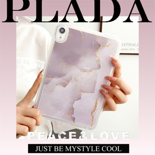 สําหรับ iPad Air 1 2 Mini 3 4 5 6 Pro 9.7 iPad5 iPad6 Air2 Air1 Mini6 Mini5 Mini4 เปลือก Soft TPU Case ชุดการ์ตูน Tide Trendy Painted Marble Watercolor เคสใสกันกระแทก เปลือกขัด