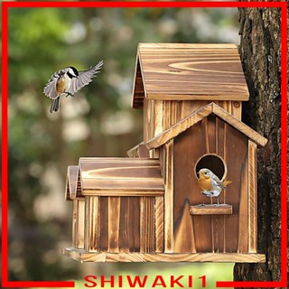 [Shiwaki1] บ้านนกฮัมมิ่งเบิร์ด ไม้ 5 หลุม สําหรับรั้ว ลานบ้าน