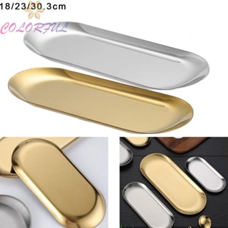 【COLORFUL】Plate Gold Oval Silver Stainless Steel Corrosion-resistant For Kitchen