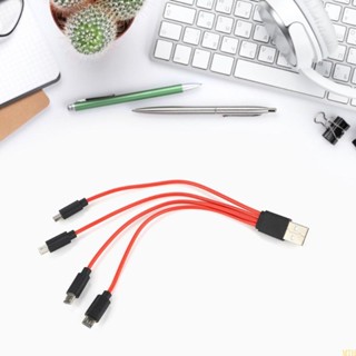 Moon สายชาร์จ Micro USB 4 in 1 สายเคเบิลอะแดปเตอร์ Micro USB ซิงค์ข้อมูล Micro USB แยกสายชาร์จ สําหรับ Android P