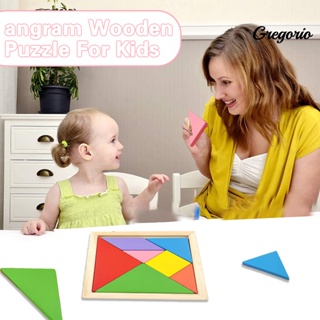 Gregoriowj Tangram จิ๊กซอว์ไม้ปริศนา รูปมอเตอร์ สีสันสดใส ของเล่นเสริมการเรียนรู้เด็ก