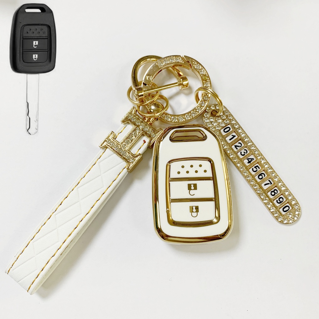 เคสรีโมตกุญแจรถยนต์ ซิลิโคน สําหรับ Honda HRV CRV Jazz BRV 2014-2021